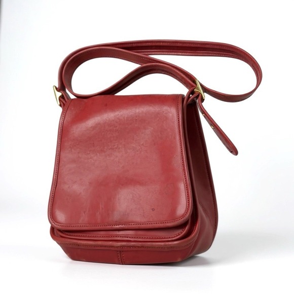 Coach 9145 Legacy Flap Crossbody Shoulder Bag Red Leather Vintage - Picture 1 of 8
